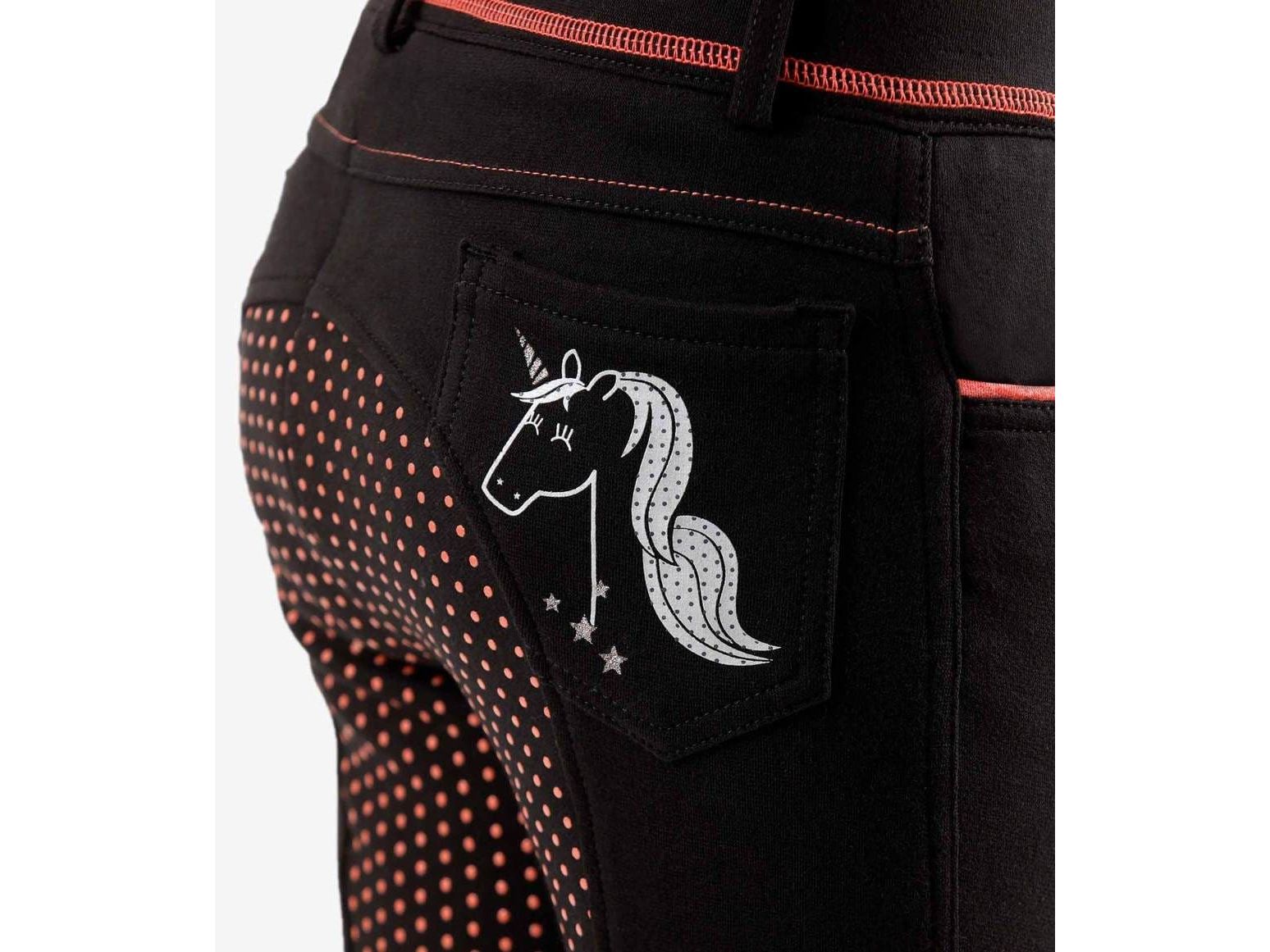 Premier Equine Sassa Kids Black Full Seat Gel Riding Breeches