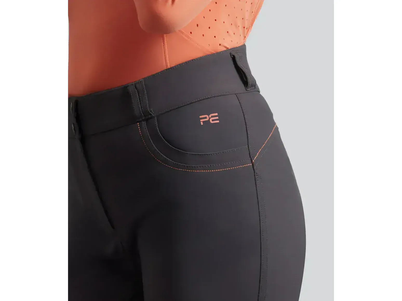 Savio Womens Full Seat Riding Breeches Anthracite Grey