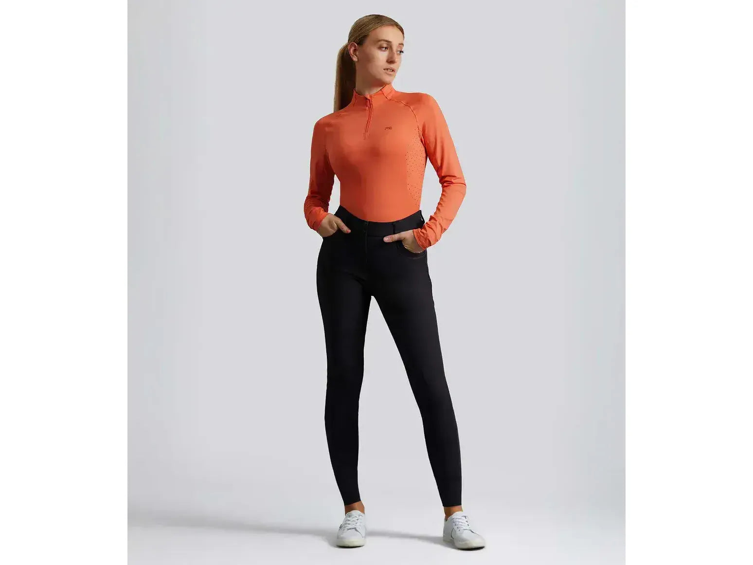 Savio Womens Full Seat Riding Breeches Anthracite Grey